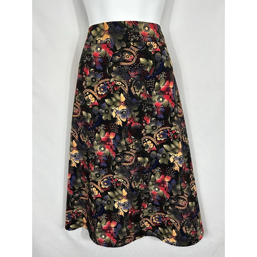 Vintage Sag Harbor 90s Floral Boho Midi Skirt Whimsigoth Artsy Ethnic Size 16